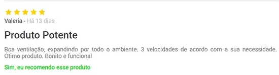 Ventilador Mondial é potente