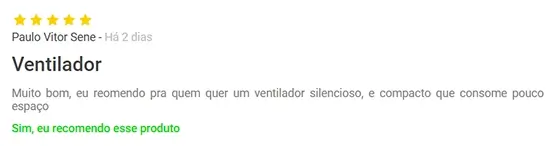 Ventilador Mondial é silencioso