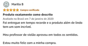 Depoimento do cliente sobre o Violão C40MII