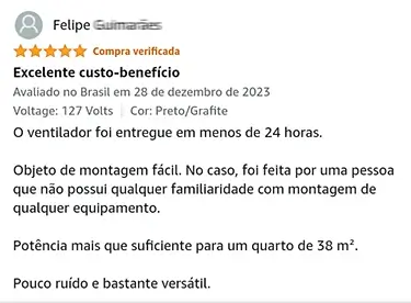 Fácil montagem e pouco ruído