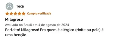 Excelentes resultados para quem é alérgico