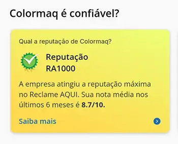 Reputação da Colormaq no RA