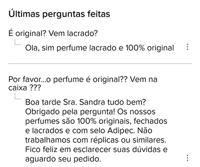 Resposta e qualidade das interações